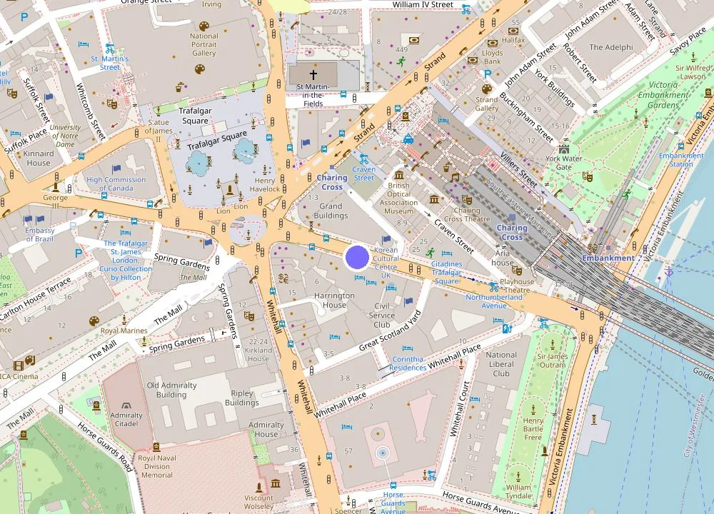 Map: Club Quarters Hotel Trafalgar Square, London